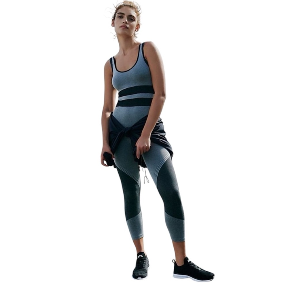 Free People Movement Seamless Acro Go Onesie ColorBlock Bodysuit Size M/L